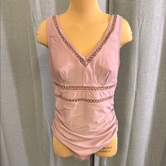 CupShe Other - CupShe Pink One-Piece Swimsuit with Lace Details